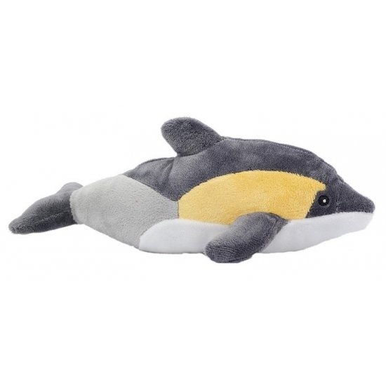 PIA Soft Toys Pluche dolfijn knuffel geel/grijs 25 cm -