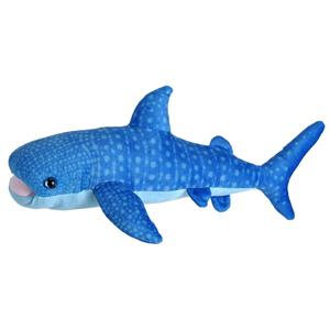 Pluche walvishaai knuffel - blauw - 35 cm - speelgoed zeedieren -