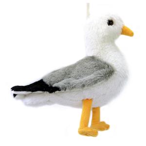 Creation pluche zeemeeuw knuffeldier - grijs/wit - met geluid - 20 cm -