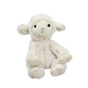 Inware Pluche schaap/lammetje knuffel - zittend - wit - polyester - 15 cm -