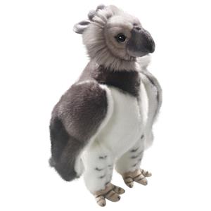 CarlDick Pluche Harpij roofvogel knuffel - 28 cm - grijs - Kuif Arend/Havik -