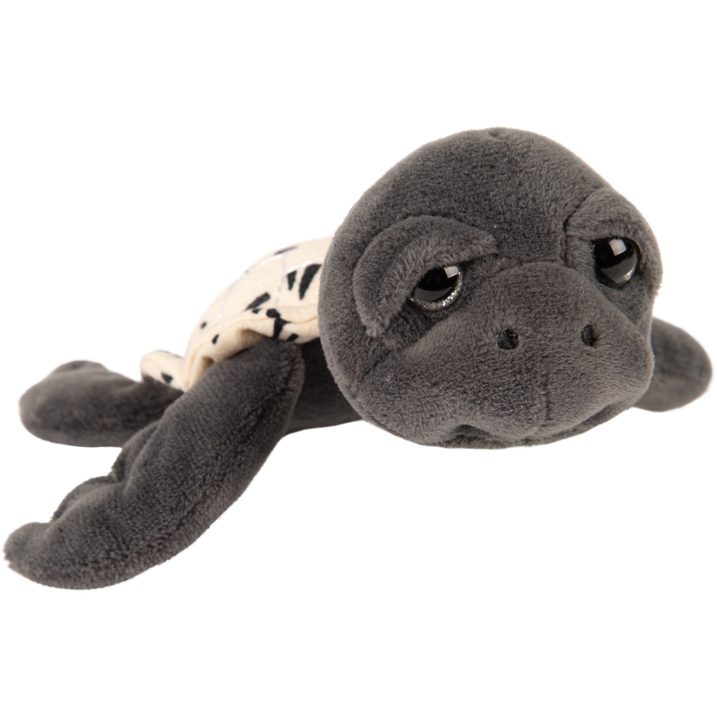 pluche zeeschildpad Jules knuffeldier - cute eyes - donkergrijs - 14 cm -