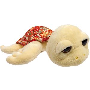 pluche zeeschildpad Jules knuffeldier - cute eyes - lichtgeel - 14 cm -