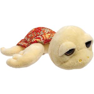 Suki Gifts pluche zeeschildpad Jules knuffeldier - cute eyes - lichtgeel - 14 cm -