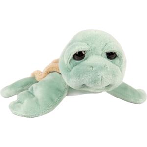 pluche zeeschildpad Jules knuffeldier - cute eyes - mintgroen - 14 cm -