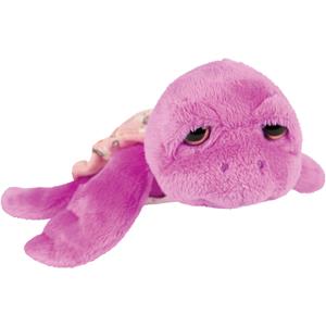 pluche zeeschildpad Jules knuffeldier - cute eyes - paars - 14 cm -