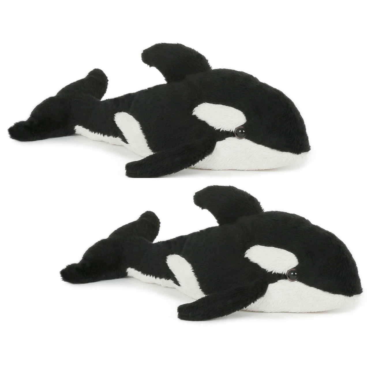 Set van 2x stuks pluche knuffel orka killer whale23 cm -
