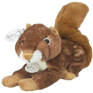 pluche eekhoorn knuffeldier - rood/bruin - zittend - 25 cm -