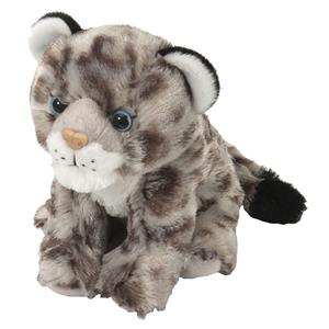 Wild Republic Pluche grijze sneeuwluipaard welpje knuffel 20 cm speelgoed -