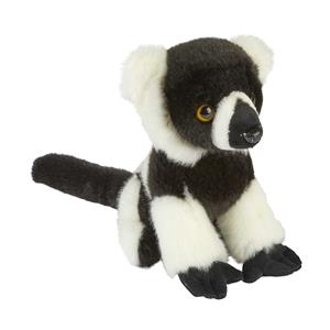 Ravensden Pluche knuffel dieren zwart/wit Vari aapje 18 cm -