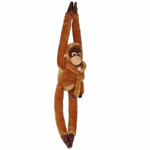 Ravensden Pluche hangende Orang Oetan met baby knuffel 84 cm -