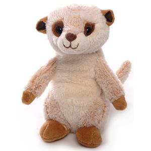 Inware pluche stokstaartje knuffeldier - beige - staand - 16 cm -