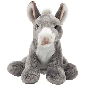 Pluche knuffeldier Ezel - grijs - 13 cm - boerderij thema -