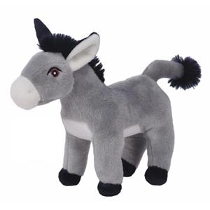 Knuffeldier Ezel Henkie - zachte pluche stof - dieren knuffels - grijs - 24 cm -