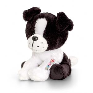 pluche Border Collie hond knuffel 14 cm -