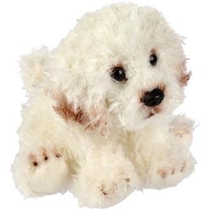 Suki Gifts Pluche knuffeldier hond - Bichon Frise - creme wit - 13 cm - huisdieren thema -