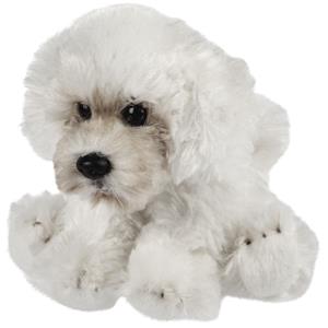 Suki Gifts Pluche knuffeldier hond - Maltezer - creme wit - 13 cm - huisdieren thema -