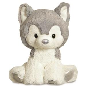 Aurora Pluche knuffeldier husky hond - grijs/wit - 20 cm - honden thema -