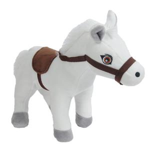 Sandy Knuffeldier Paard Lola - zachte pluche stof - dieren knuffels - wit - 23 cm -