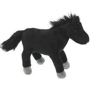 Pluche zwarte paarden knuffel 25 cm speelgoed -