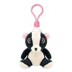 Merkloos Pluche knuffel stinkdier sleutelhanger 9 cm -