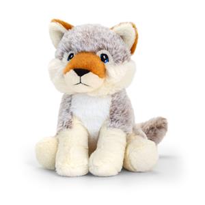 Pluche knuffel dier grijze wolf 18 cm -