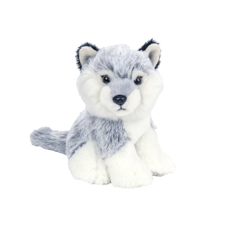 Pluche grijze Wolf puppy knuffel van 12 cm -