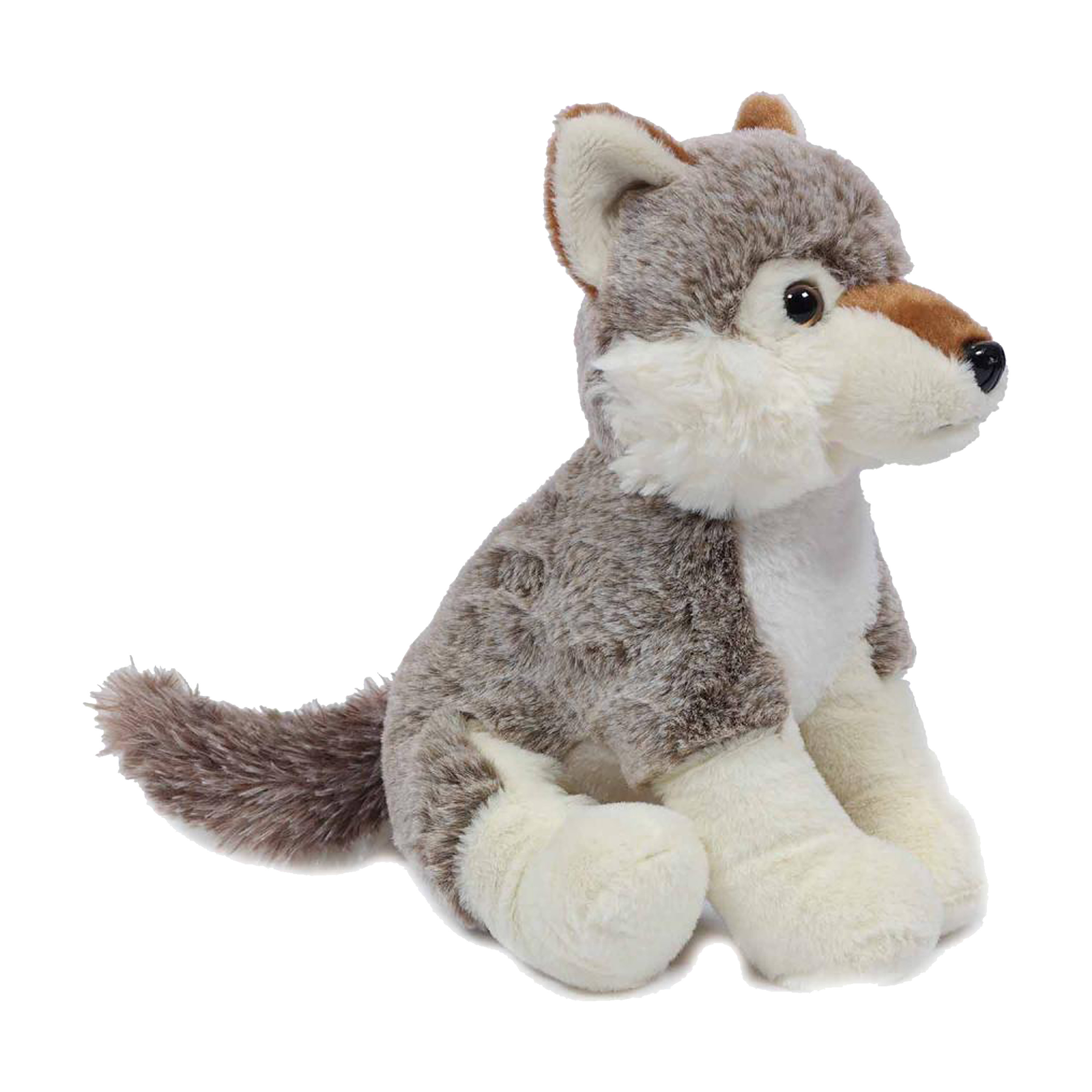 Pia Toysknuffeldier Wolf - zachte pluche stof - grijs - kwaliteit knuffels - 25 cm -