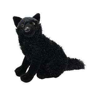 Pia Toysknuffeldier Wolf - zachte pluche stof - zwart - kwaliteit knuffels - 26 cm -