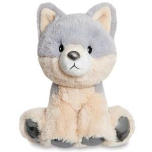 Aurora Pluche knuffeldier wolf - grijs/wit - 20 cm - bosdieren thema -