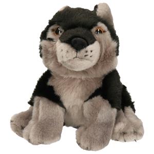 Nature Planet Zwarte wolven knuffels 18 cm knuffeldieren -