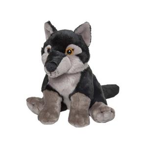 Nature Planet Pluche wolf knuffel zwart 24 cm -