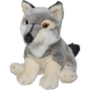 Nature Planet Grijze wolven knuffels 22 cm knuffeldieren -