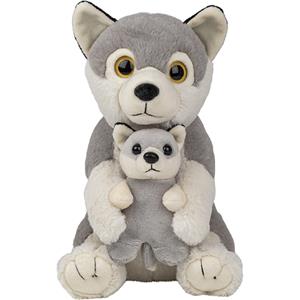 Nature Planet Pluche familie Wolven knuffels van 22 cm -