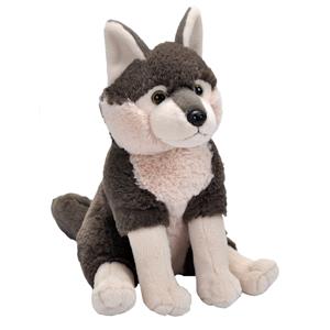 Wild Republic Pluche dieren knuffels Grijze wolf van 30 cm -