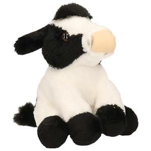 Knuffel koe/koeien zittend 15 cm -