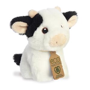 Aurora Pluche dieren knuffels koe van 13 cm -