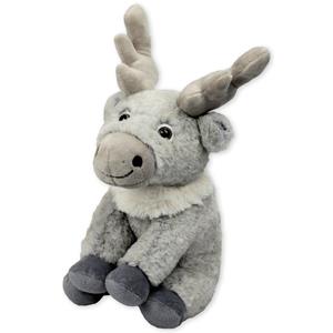 Inware pluche eland rendier knuffeldier - grijs - staand - 20 cm -