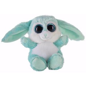 Pluche haas/konijn knuffeltje turquoise 15 cm -