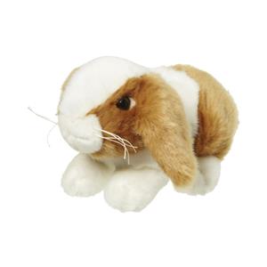 Pluche knuffel konijn bruin/wit 18 cm -
