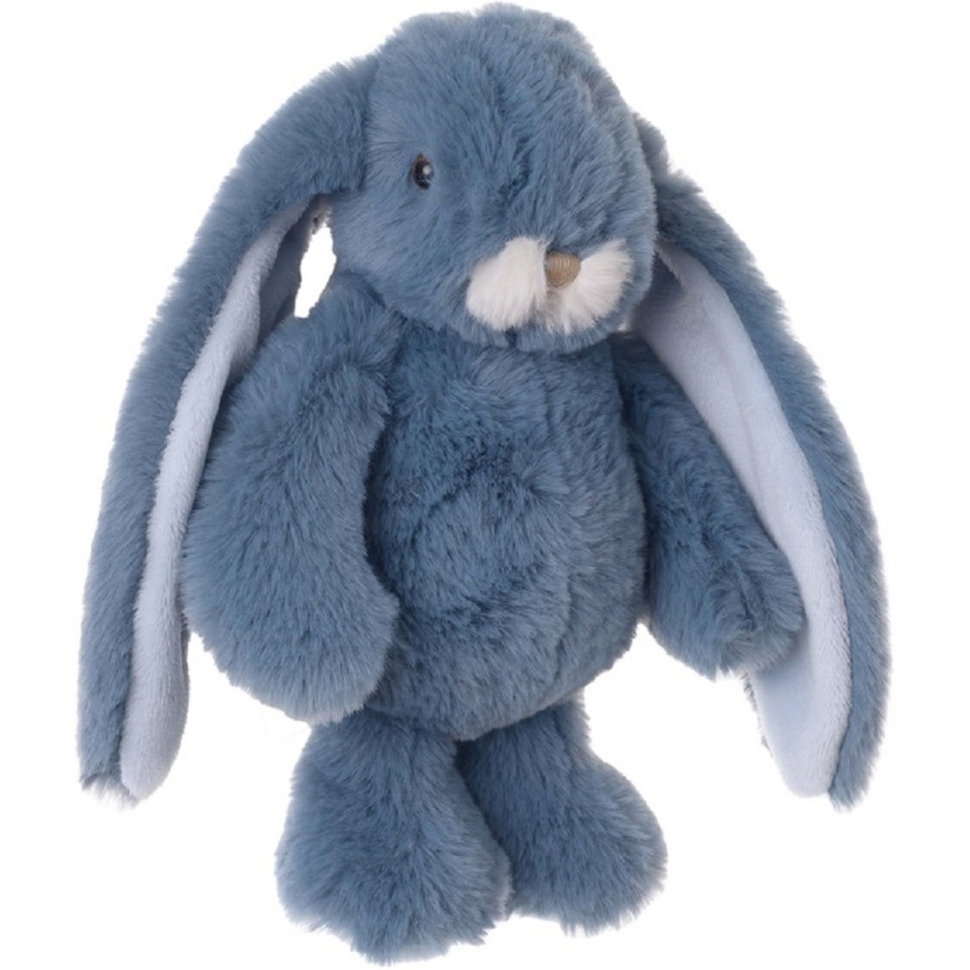 Bukowski pluche konijn knuffeldier - blauw - staand - 22 cm - luxe knuffels -