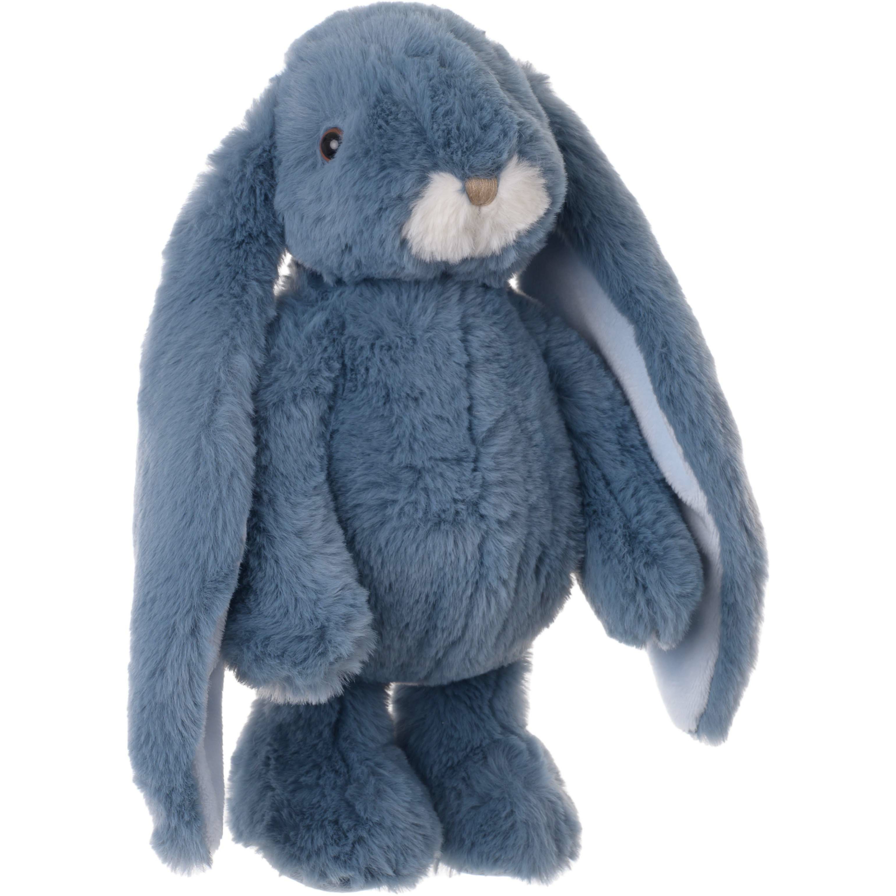 Bukowski pluche konijn knuffeldier - blauw - staand - 30 cm - luxe knuffels -
