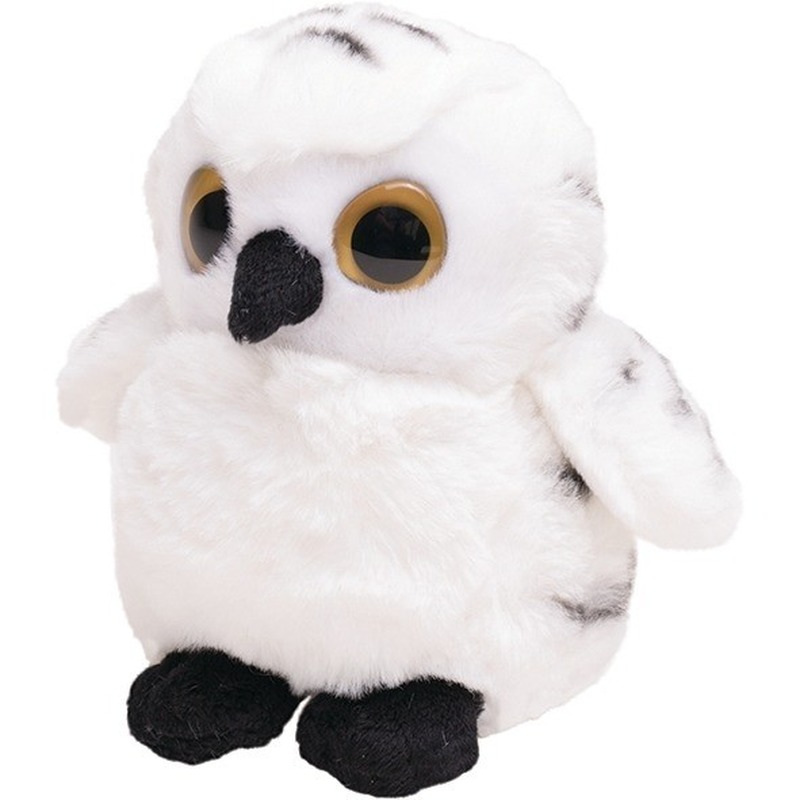 Nature Planet Pluche witte sneeuwuil knuffel vogel 13 cm speelgoed -
