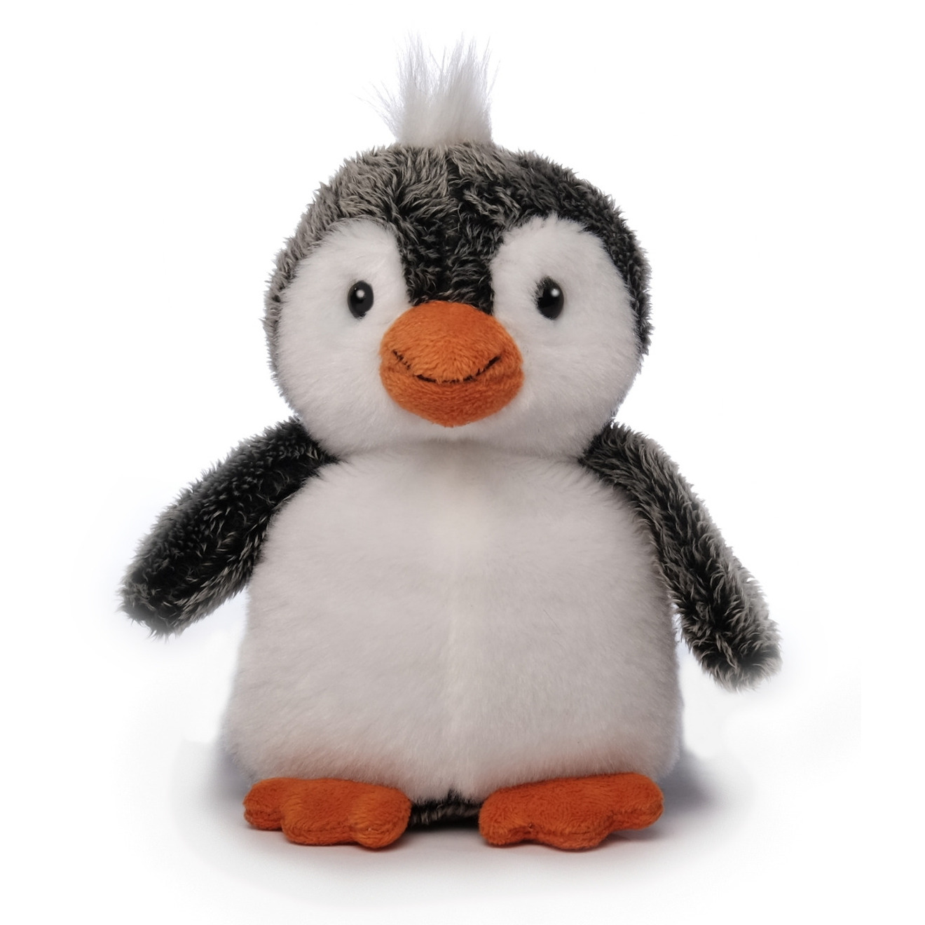 Inware pluche pinguin knuffeldier - grijs/wit - staand - 16 cm -