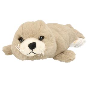 Pluche zeehond knuffel - liggend - beige - polyester - 20 cm -