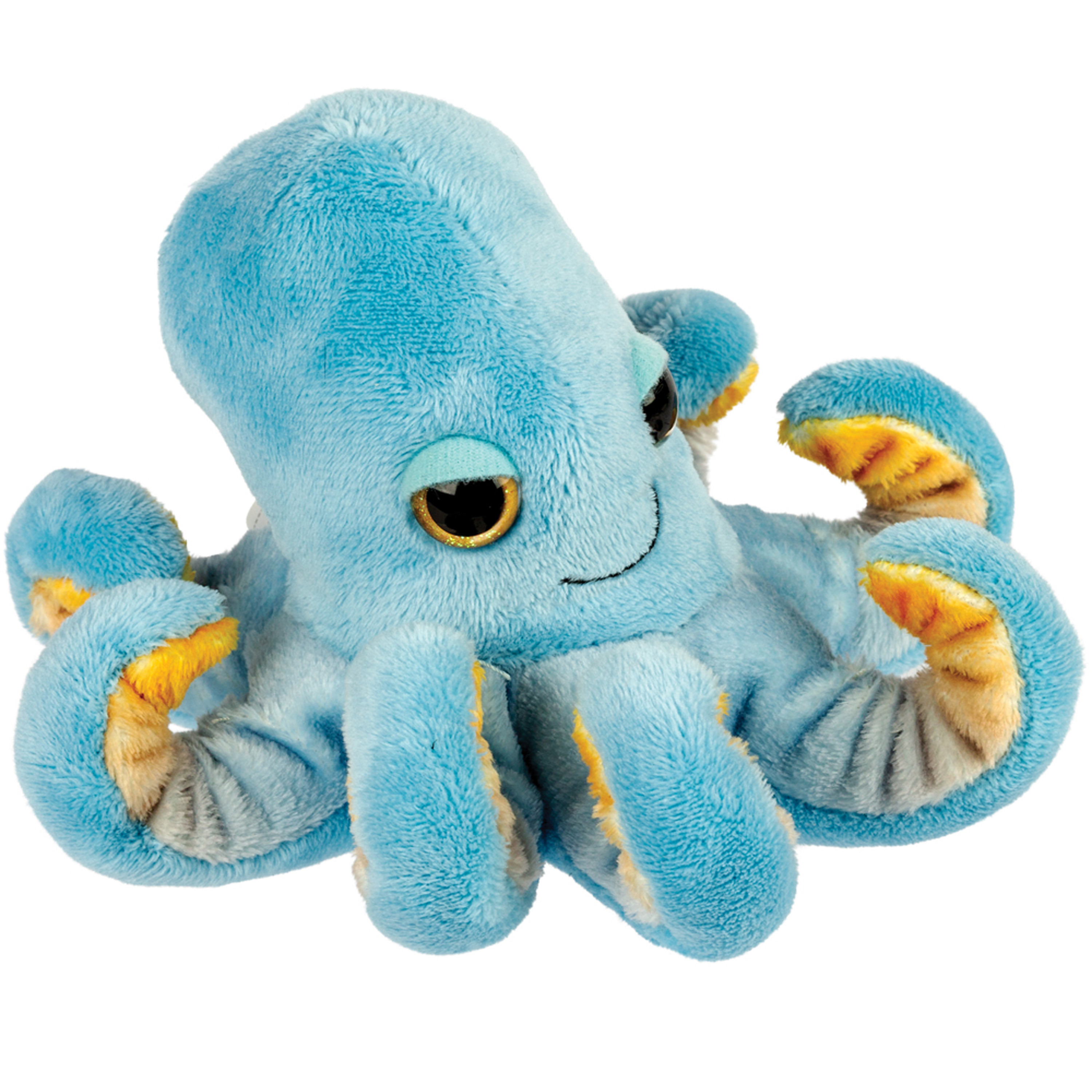 pluche inktvis/octopus knuffeldier - cute eyes - blauw - 15 cm -