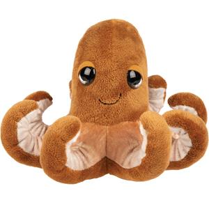 pluche inktvis/octopus knuffeldier - cute eyes - bruin - 15 cm -