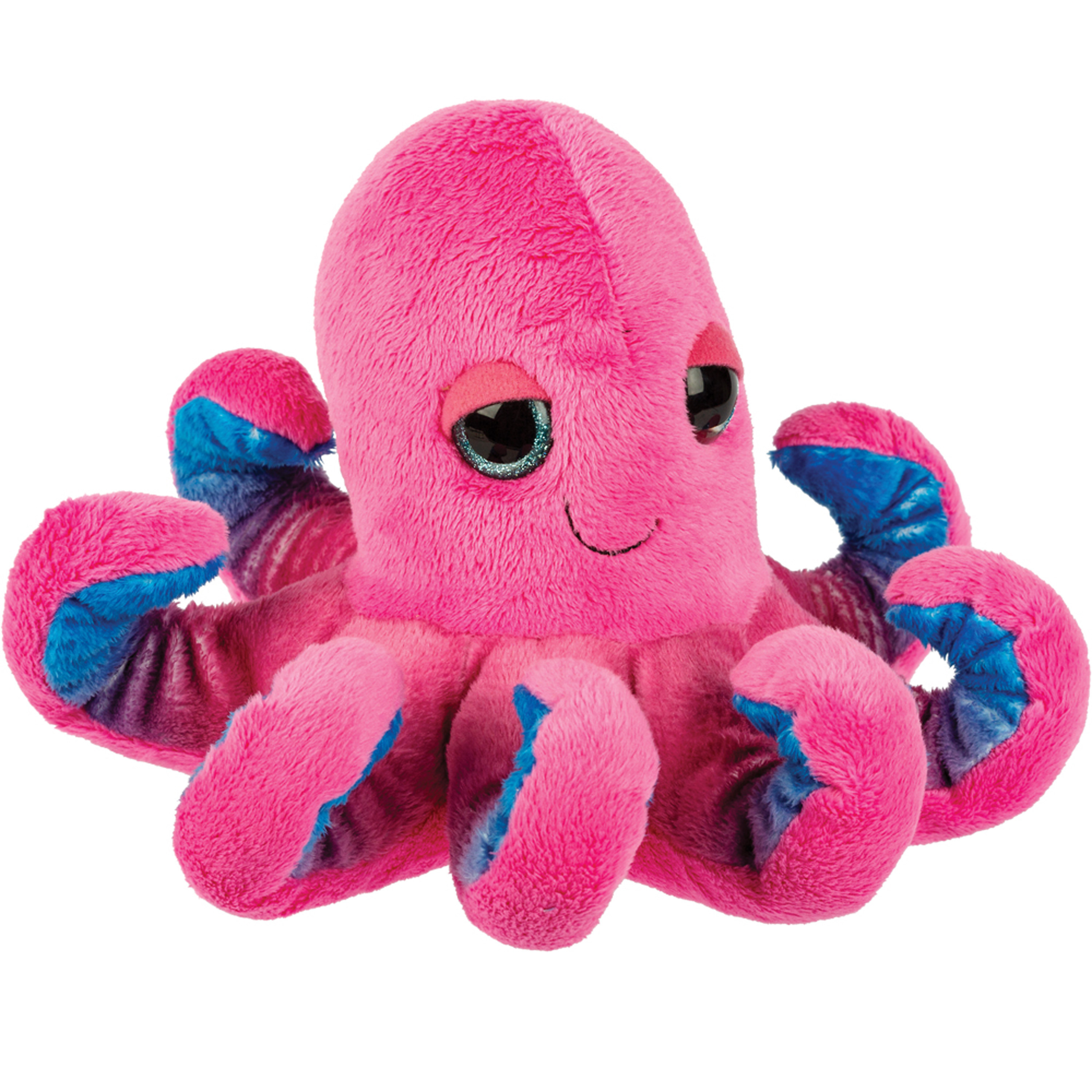 pluche inktvis/octopus knuffeldier - cute eyes - roze - 15 cm -
