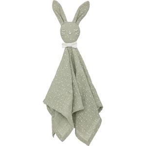 Konijn knuffeldoekje/tuttel lapje van zachte pluche - groen - 50 cm -