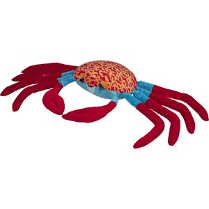 Nature Planet Knuffeldier Krab - zachte pluche stof - premium kwaliteit knuffels - rood/blauw - 120 cm -